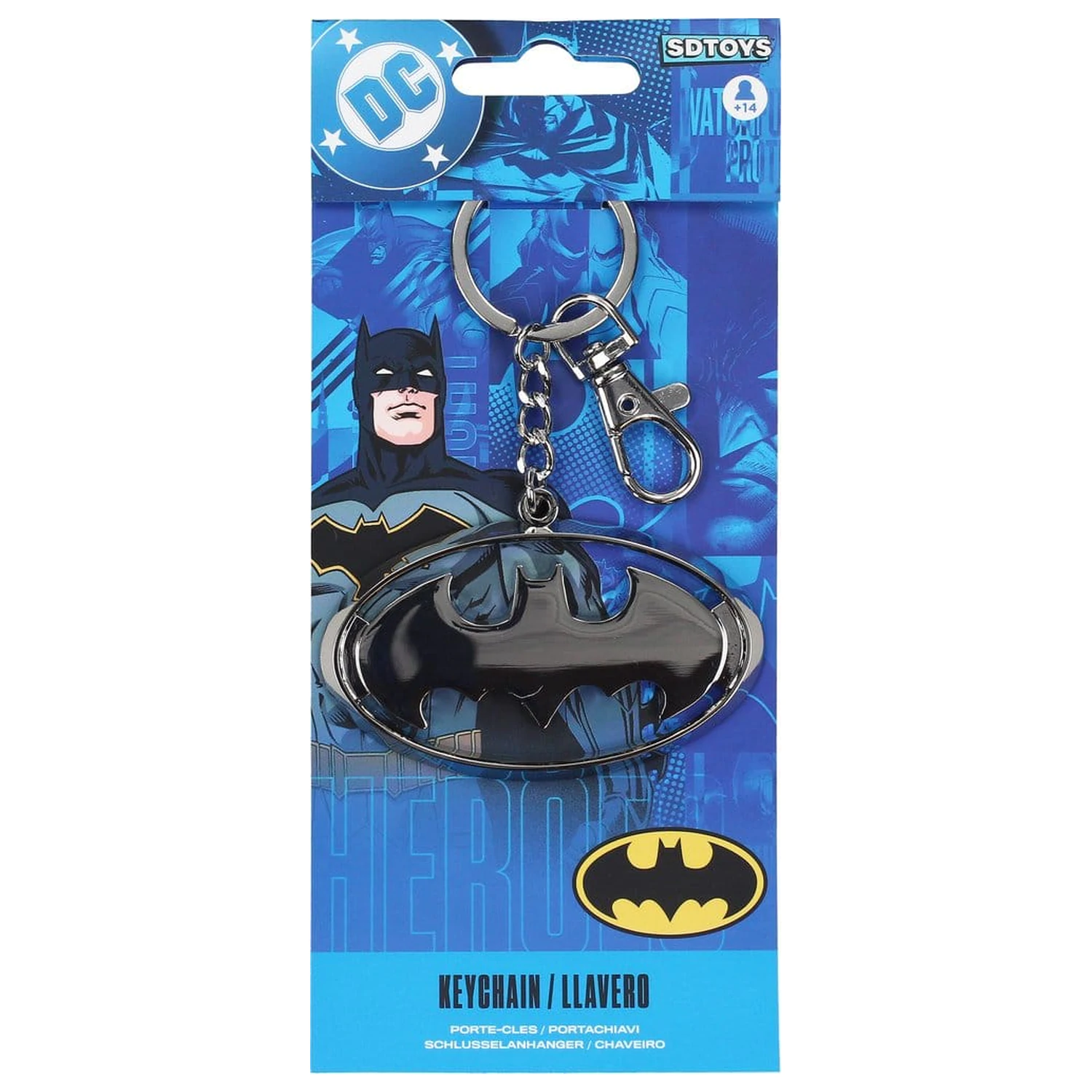 Batman kovová kľúčenka produktová fotografia