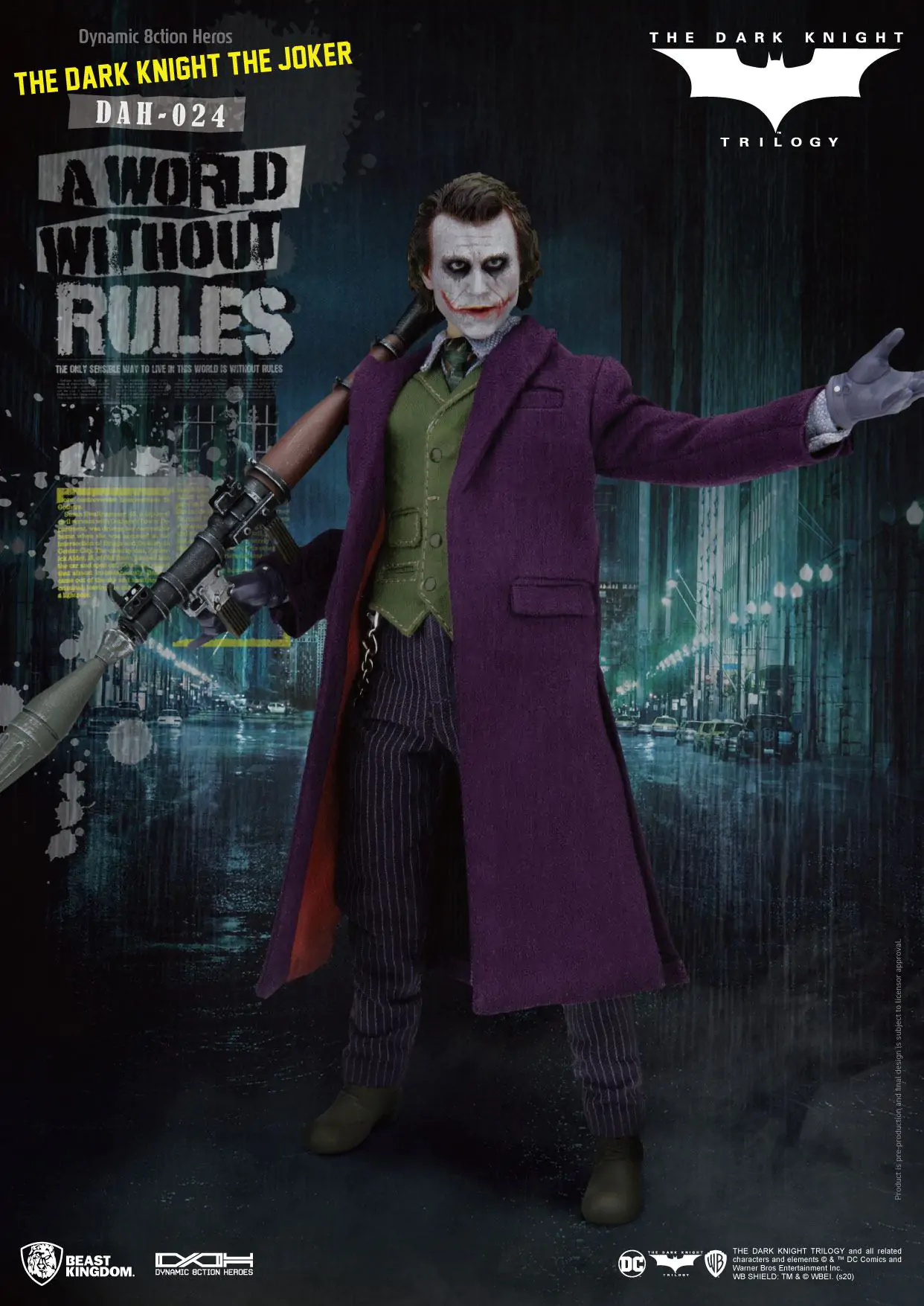 Batman The Dark Knight Dynamic 8ction Heroes akčná figúrka 1/9 The Joker 21 cm produktová fotografia