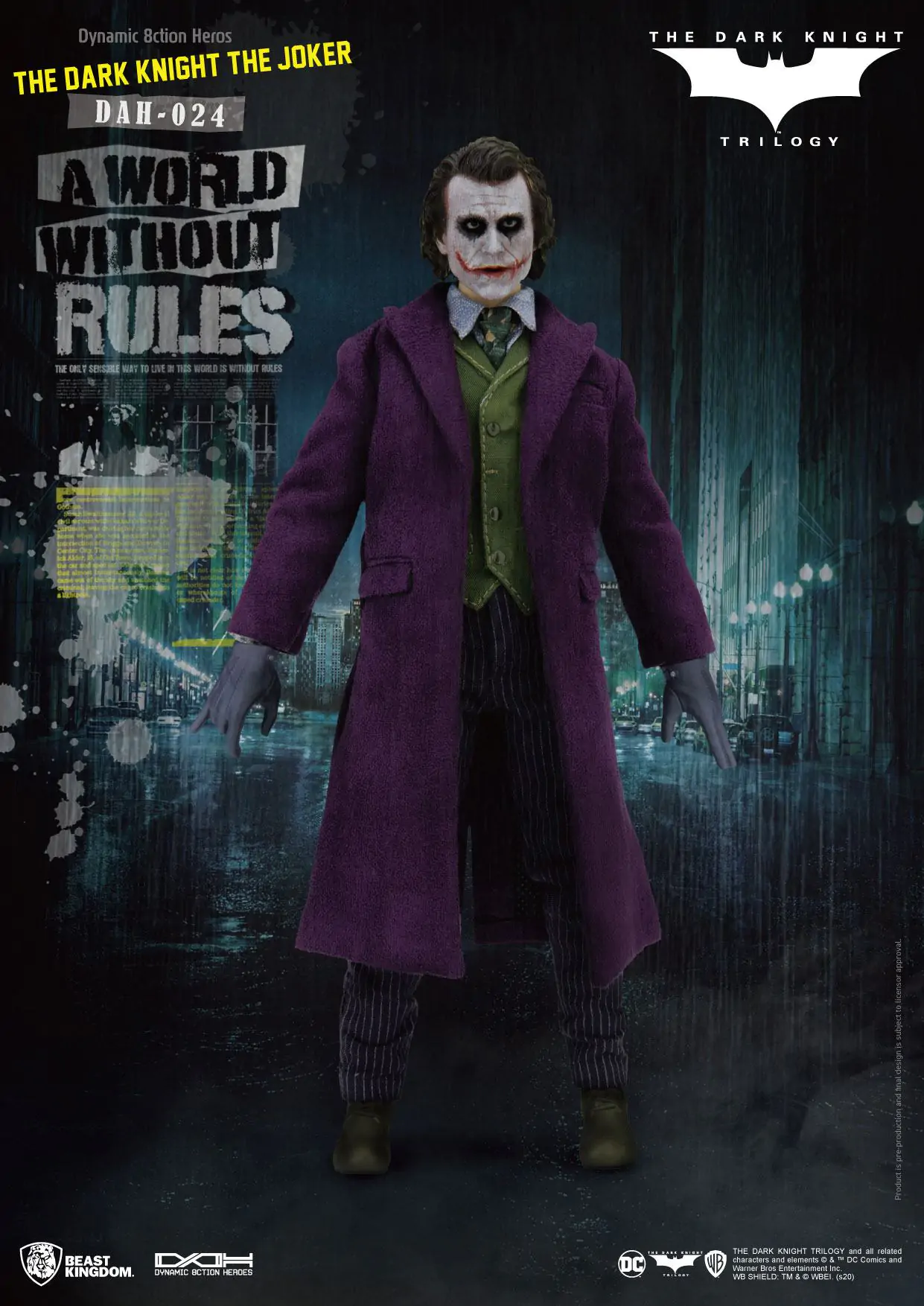 Batman The Dark Knight Dynamic 8ction Heroes akčná figúrka 1/9 The Joker 21 cm produktová fotografia