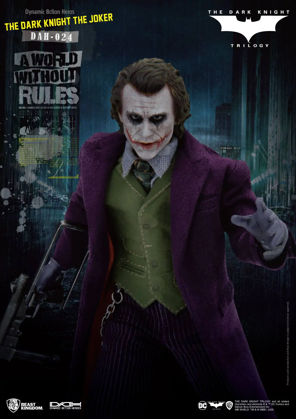 Batman The Dark Knight Dynamic 8ction Heroes akčná figúrka 1/9 The Joker 21 cm produktová fotografia