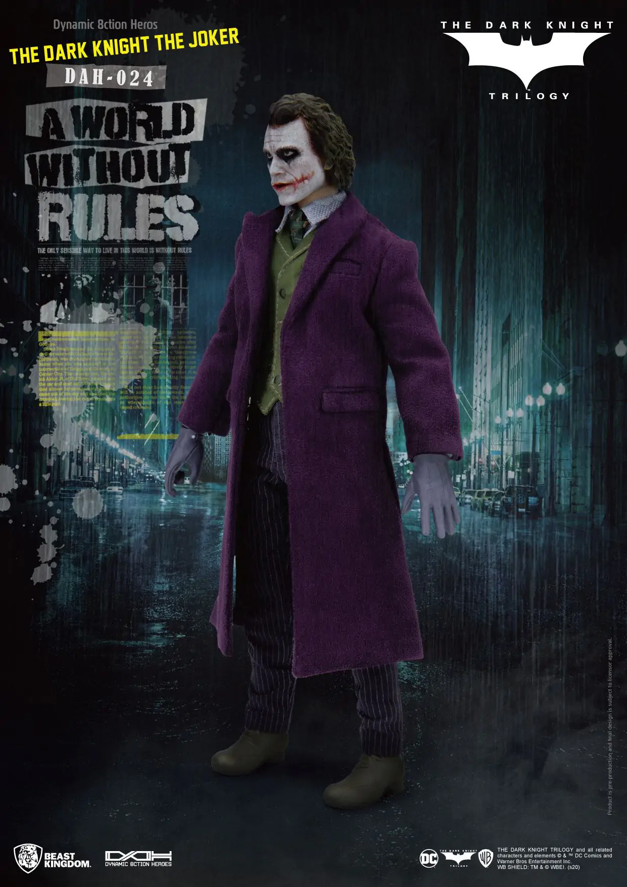 Batman The Dark Knight Dynamic 8ction Heroes akčná figúrka 1/9 The Joker 21 cm produktová fotografia