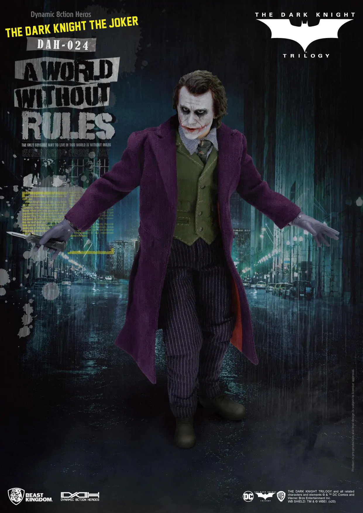 Batman The Dark Knight Dynamic 8ction Heroes akčná figúrka 1/9 The Joker 21 cm produktová fotografia