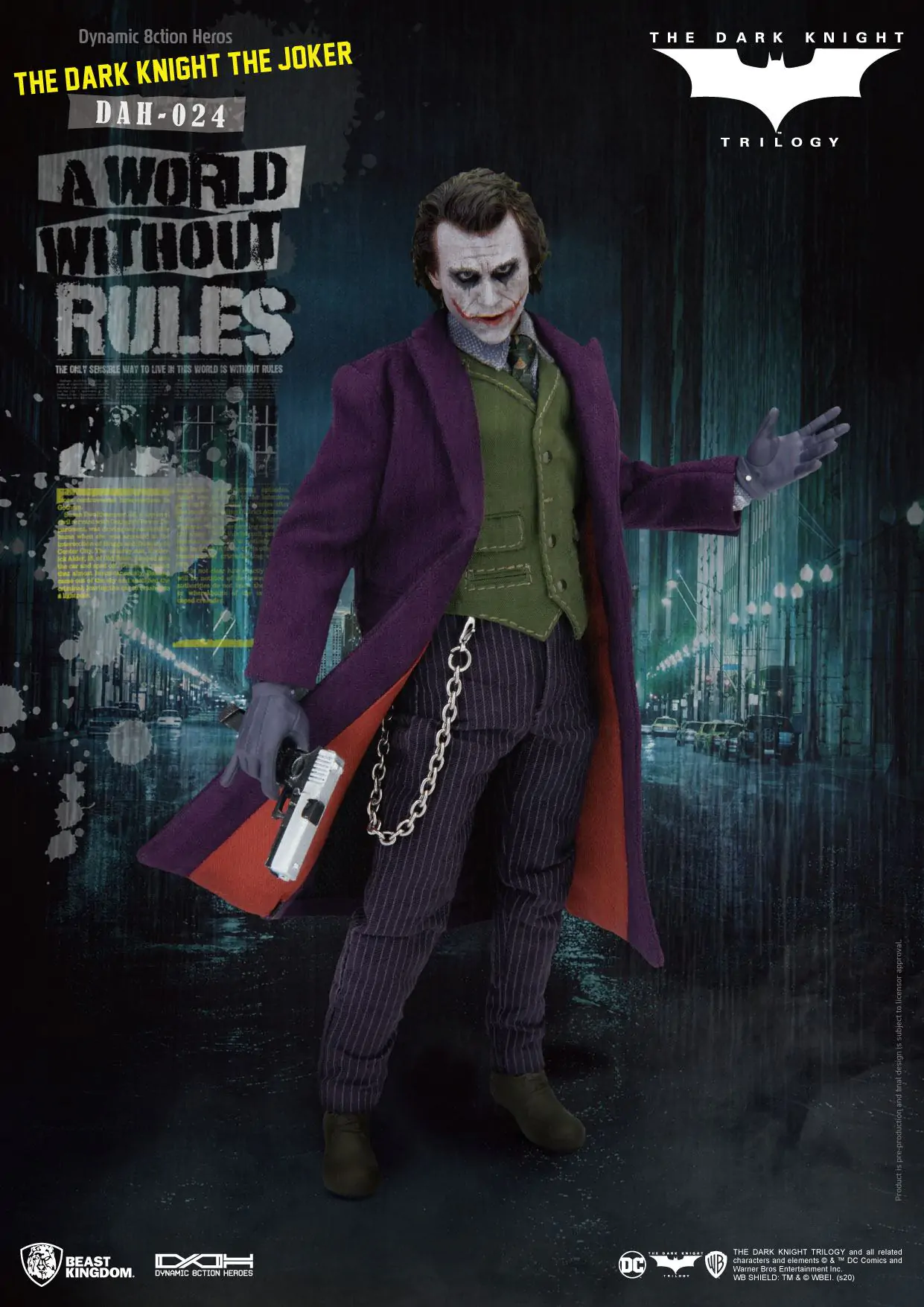 Batman The Dark Knight Dynamic 8ction Heroes akčná figúrka 1/9 The Joker 21 cm produktová fotografia