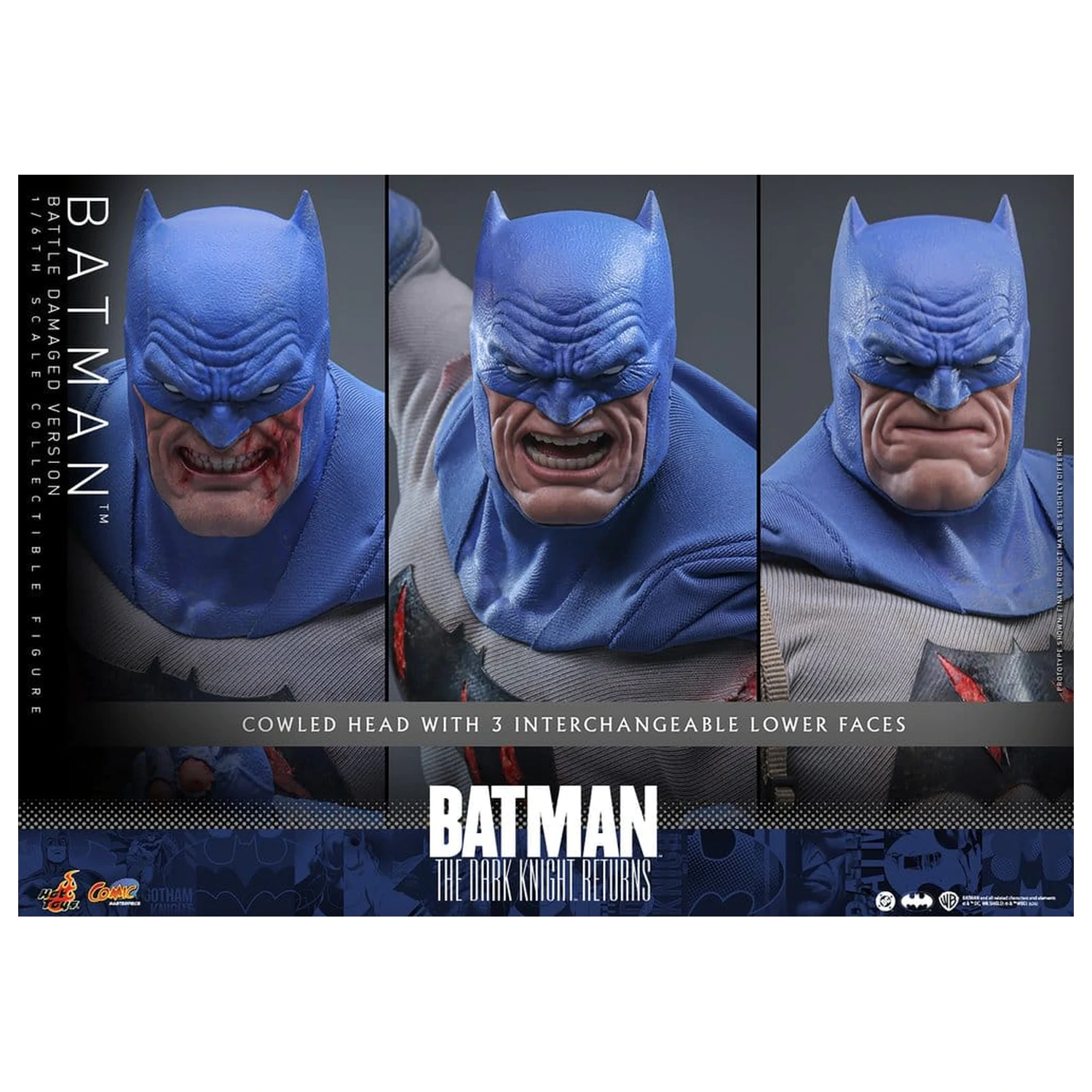 Batman: The Dark Knight Returns Comic Masterpiece akčná figúrka 1/6 Batman (Battle Damaged Version) 32 cm produktová fotografia