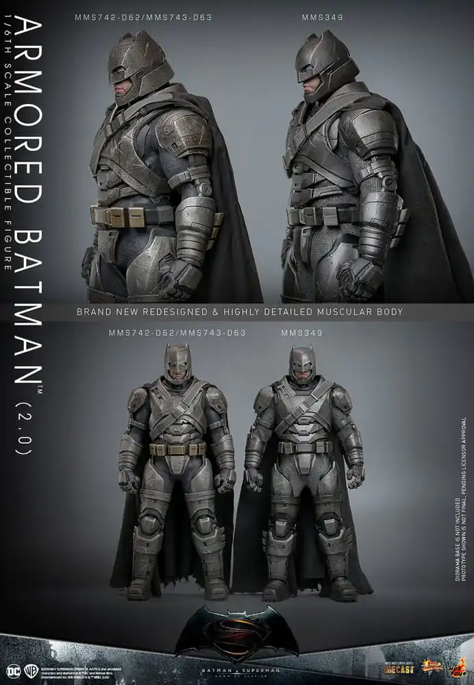 Batman v Superman: Dawn of Justice Movie Masterpiece Akčná figúrka 1/6 Armored Batman 2.0 33 cm termékfotó