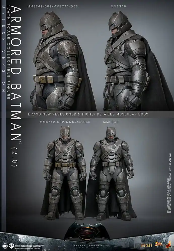 Batman v Superman: Dawn of Justice Movie Masterpiece Akčná figúrka 1/6 Armored Batman 2.0 (Deluxe Version) 33 cm produktová fotografia