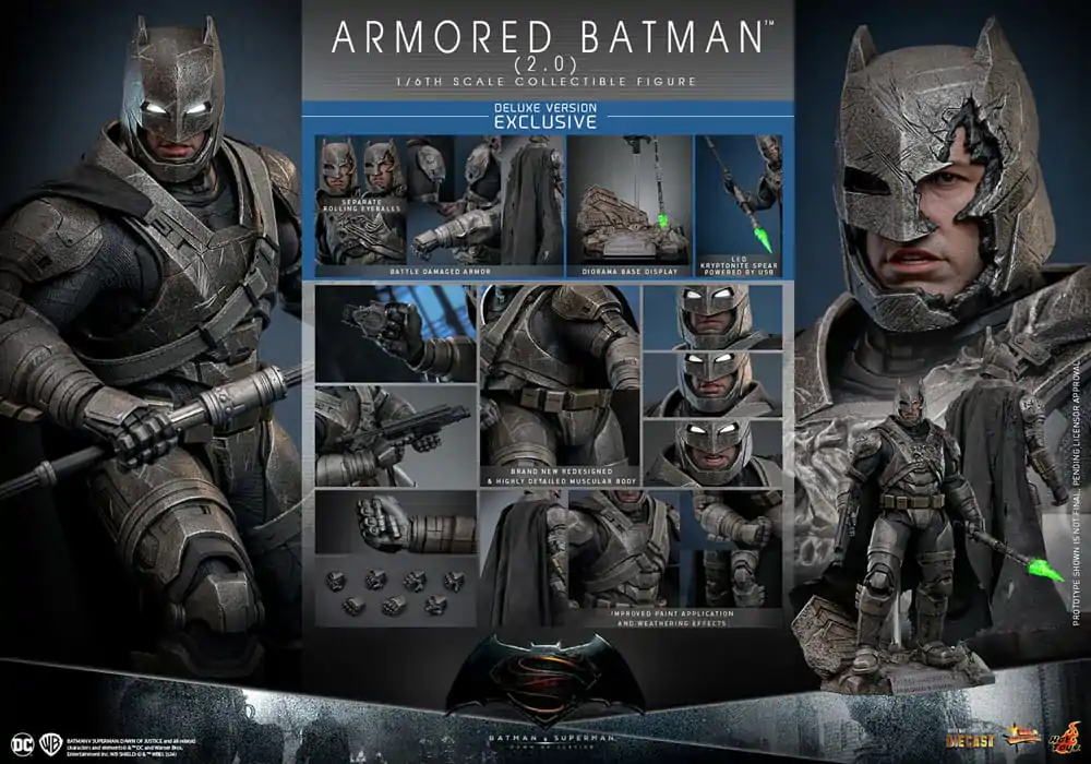 Batman v Superman: Dawn of Justice Movie Masterpiece Akčná figúrka 1/6 Armored Batman 2.0 (Deluxe Version) 33 cm produktová fotografia