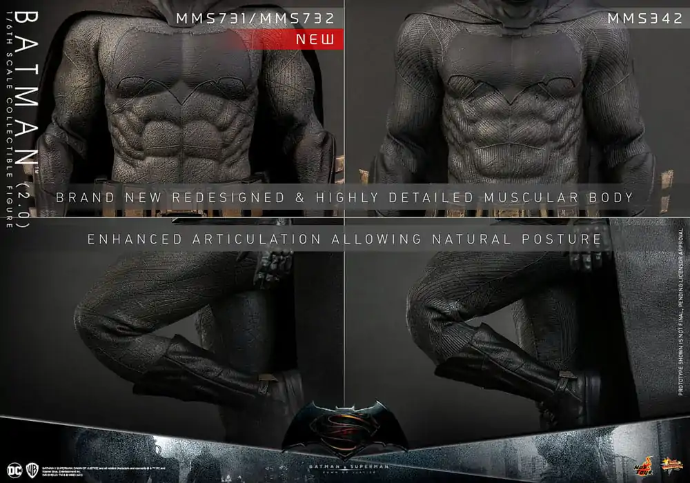 Batman v Superman: Dawn of Justice Movie Masterpiece Akčná figúrka 1/6 Batman 2.0 32 cm termékfotó