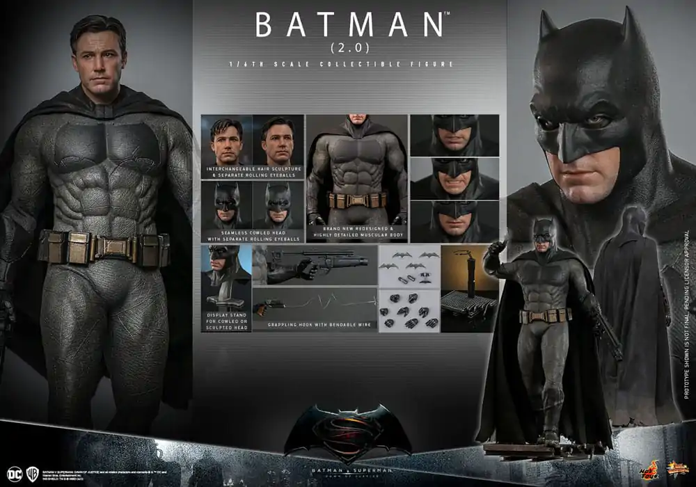 Batman v Superman: Dawn of Justice Movie Masterpiece Akčná figúrka 1/6 Batman 2.0 32 cm termékfotó