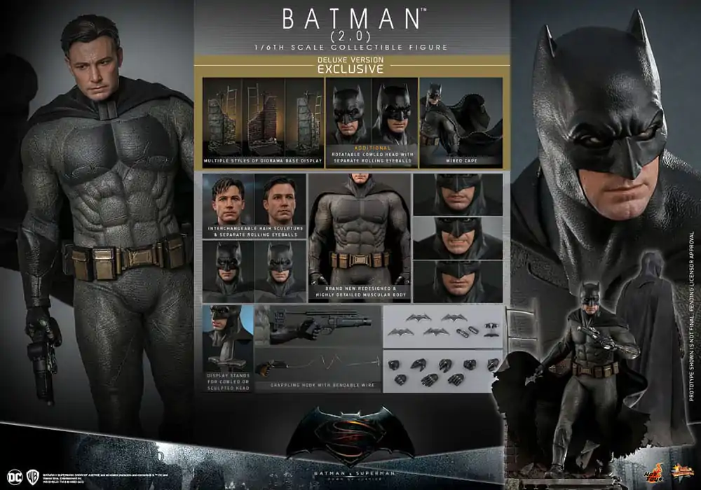 Batman v Superman: Dawn of Justice Movie Masterpiece Akčná figúrka 1/6 Batman 2.0 (Deluxe Version) 32 cm produktová fotografia