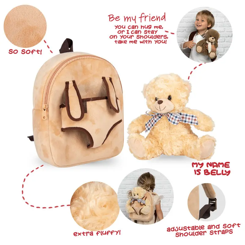 Batoh Bear Belly s plyšovou hračkou 26 cm produktová fotografia