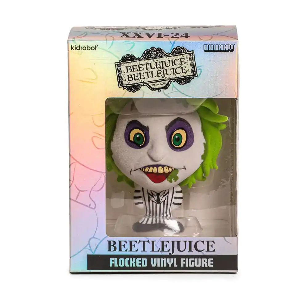 Beetlejuice Beetlejuice Bhunny flockovaná vinylová figúrka Beetlejuice pruhovaný oblek 10 cm termékfotó