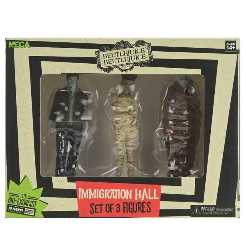 Beetlejuice Beetlejuice Immigration Hall Mummified Immigration Officer, Richard & Anaconda Man pack 3 figúrok 10 cm termékfotó