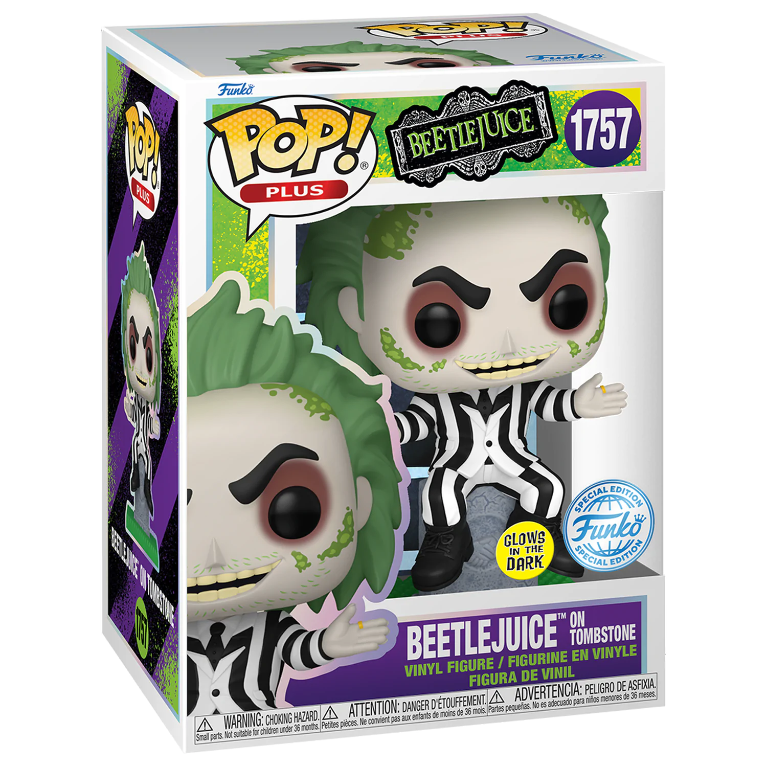 Beetlejuice Funko POP! Movies vinylová figúrka BTLJCE na kameni (GW) Exclusive 9 cm produktová fotografia