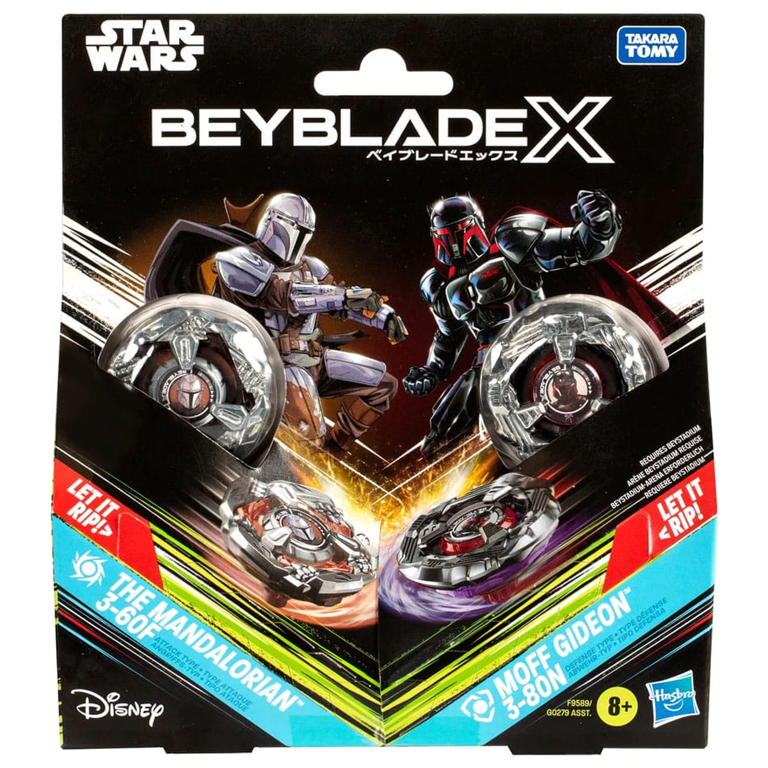 Beyblade X a Star Wars Collab The Mandalorian 3-60F vs. Moff Gideon 3-80N produktová fotografia