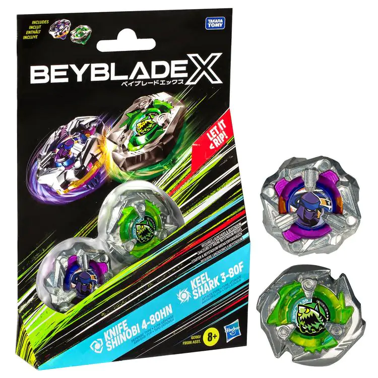 Beyblade X Beat Tyranno 4-70Q & Knife Shinobi 4-80HN hra produktová fotografia