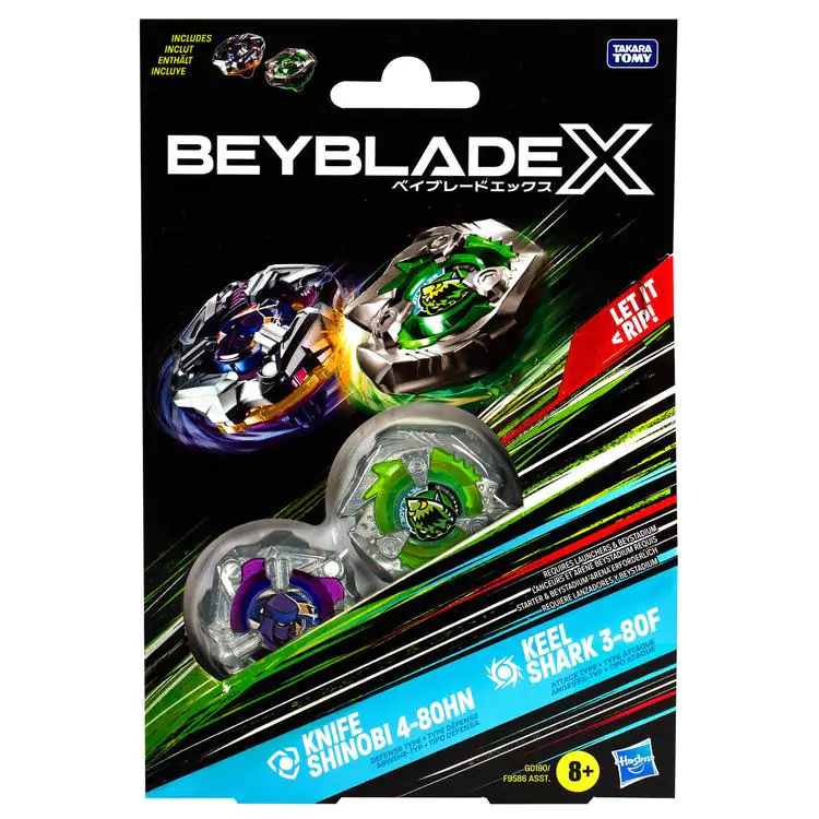 Beyblade X Beat Tyranno 4-70Q & Knife Shinobi 4-80HN hra produktová fotografia
