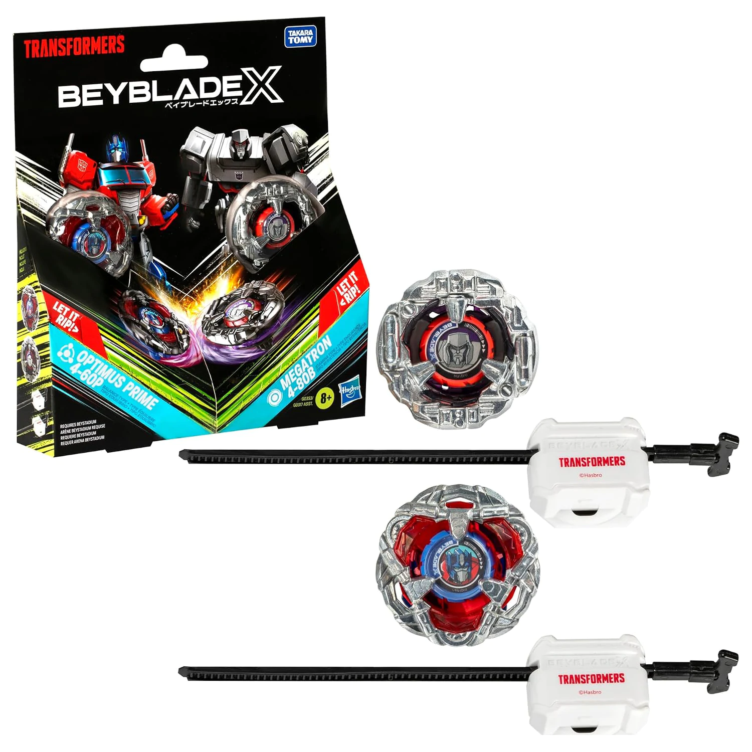 Beyblade X Optimus Prime 4-60P a Megatron 4-80B produktová fotografia