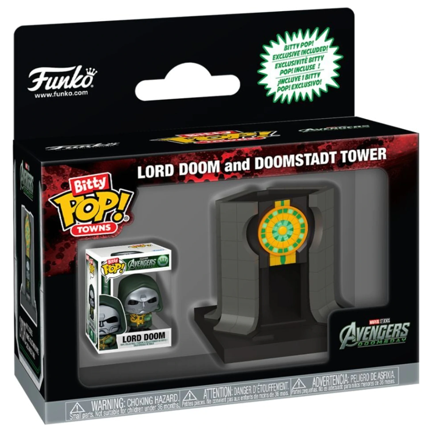 Bitty Funko POP figúrka Ride Marvel Studios Avengers Doomsday Lord Doom And Doomstadt Tower produktová fotografia