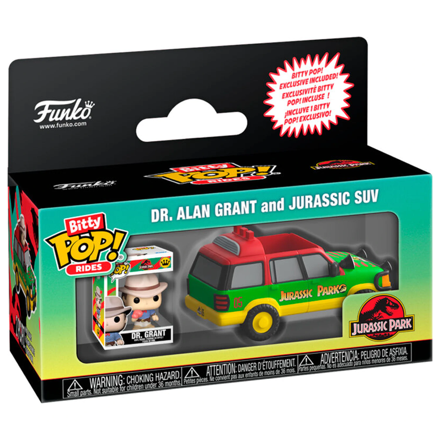 Malá figúrka Funko POP Ride Jurassic Park Dr. Alan Grant a Jurassic Suv produktová fotografia