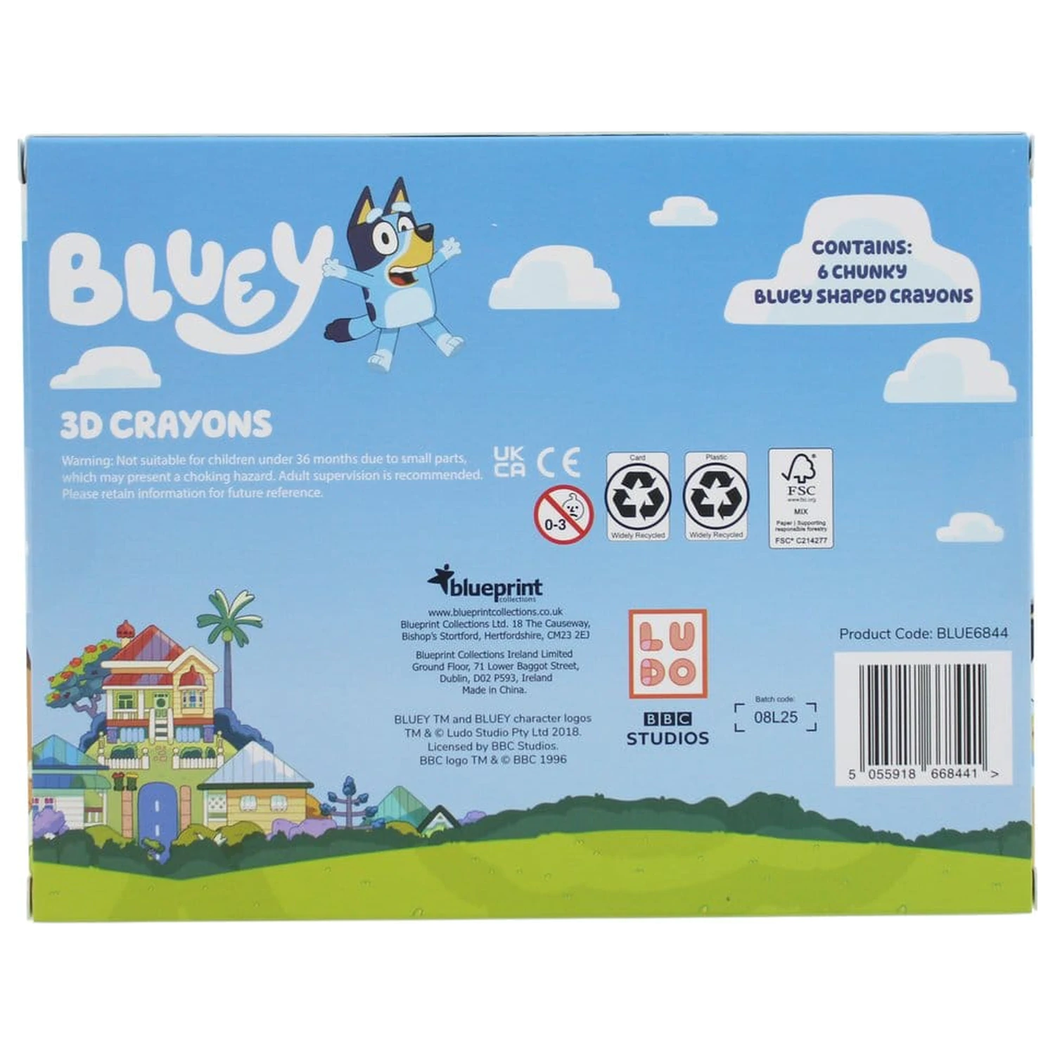 Bluey voskové pastelky 6 kusov produktová fotografia