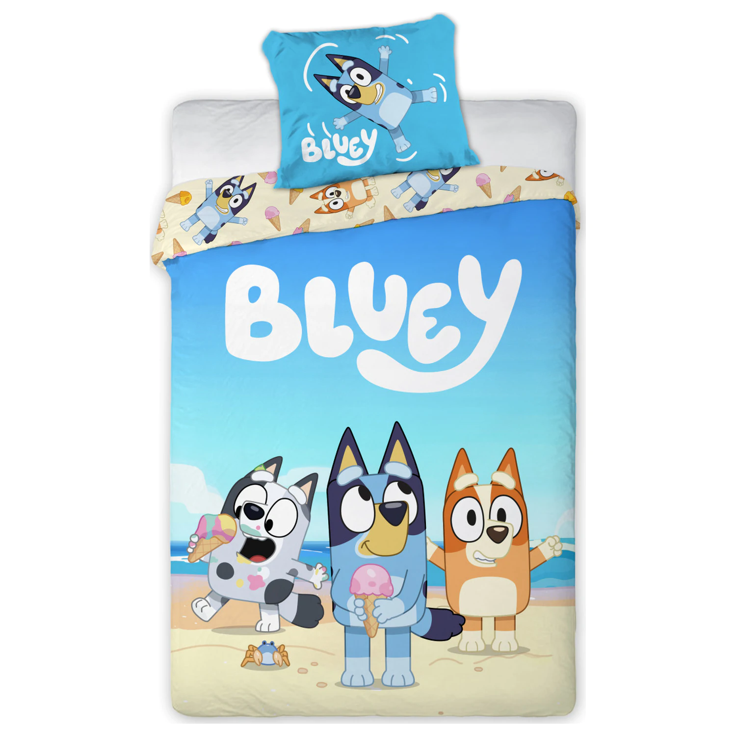 Bluey Beach Day detský povlak na perinu produktová fotografia