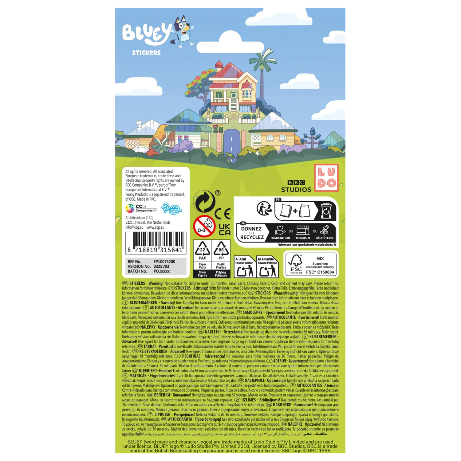 Bluey Bingo mini súprava nálepiek produktová fotografia