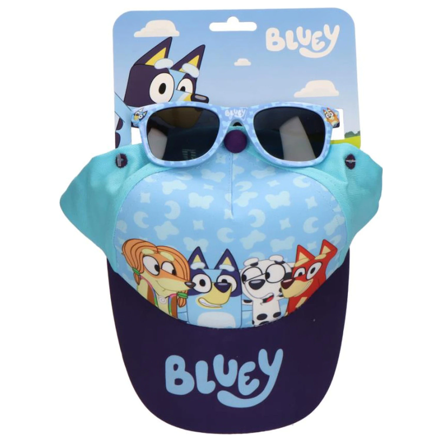 Bluey Blue Team slnečné okuliare a bejzbalová čiapka sada produktová fotografia