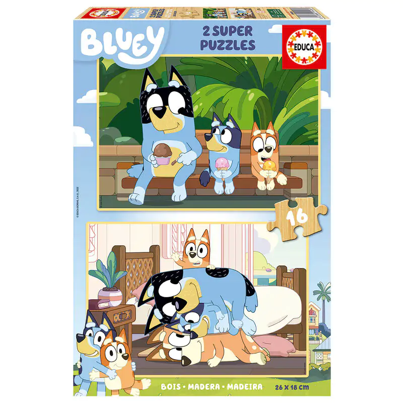 Bluey drevené puzzle 2x16ks produktová fotografia