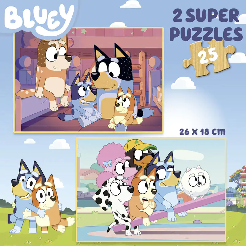 Bluey drevené puzzle 2x25ks produktová fotografia