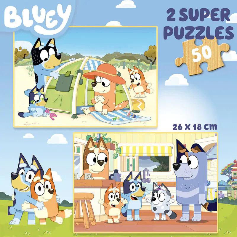 Bluey drevená puzzle 2x50 ks termékfotó