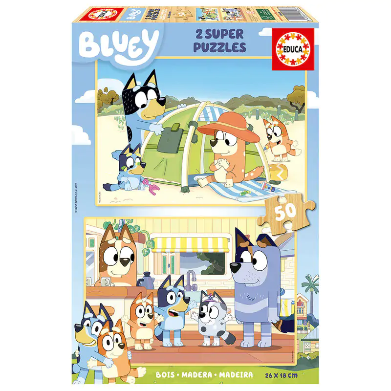 Bluey drevená puzzle 2x50 ks termékfotó