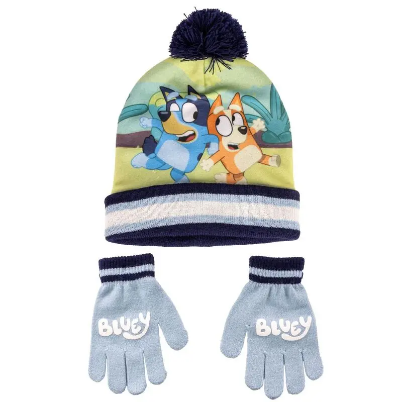 Bluey detská súprava klobúk rukavice produktová fotografia