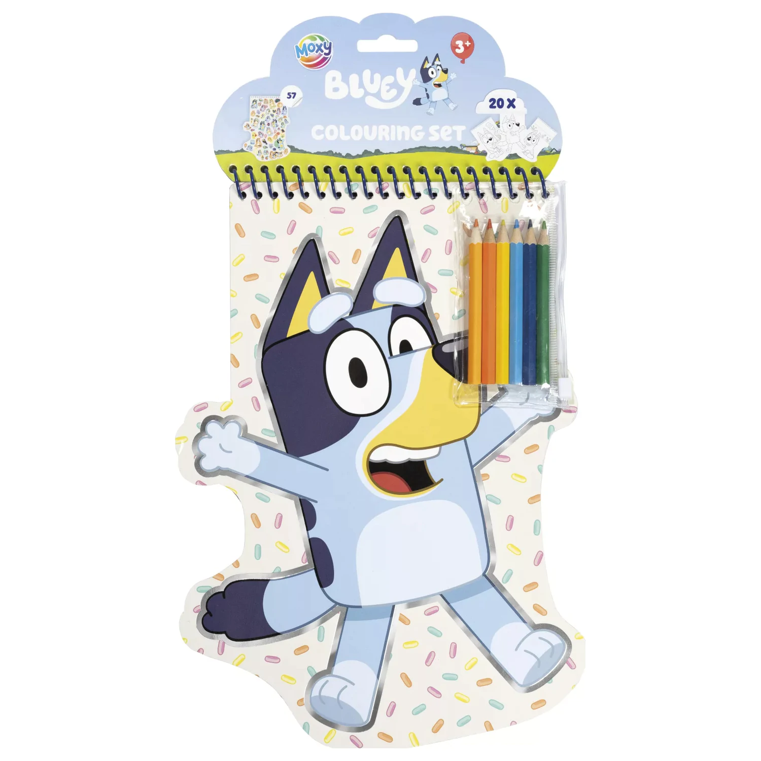 Bluey Happy Shape Sada na vyfarbovanie s nálepkami a farebnými ceruzkami produktová fotografia