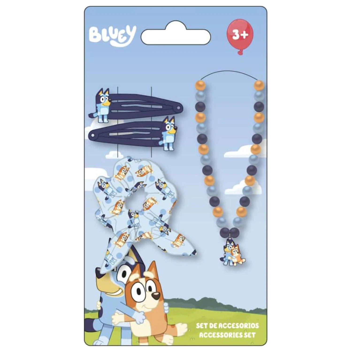 Bluey Happy Vibes súprava náhrdelníka a vlasových doplnkov produktová fotografia
