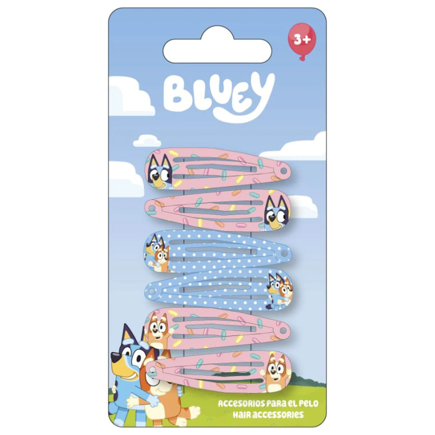 Bluey Srdiečkové sponky do vlasov, 6 kusov produktová fotografia