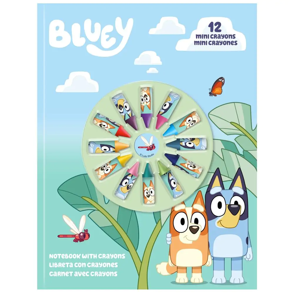 Bluey zápisník a 12 mini pasteliek produktová fotografia