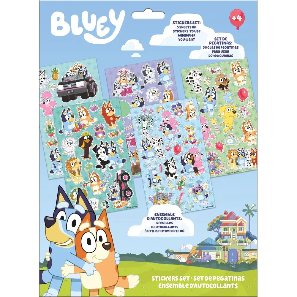 Bluey sada nálepiek produktová fotografia