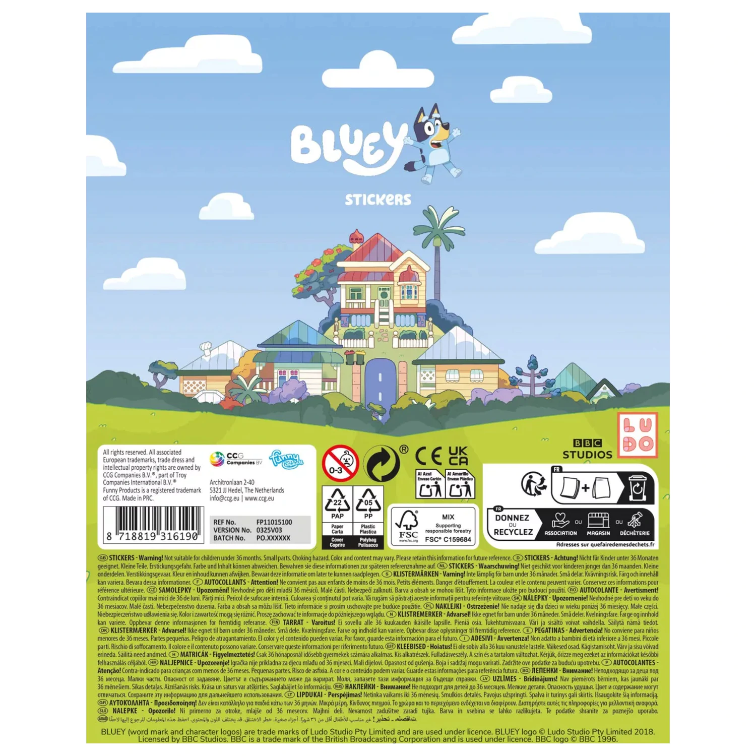Bluey Sada hracích nálepiek produktová fotografia