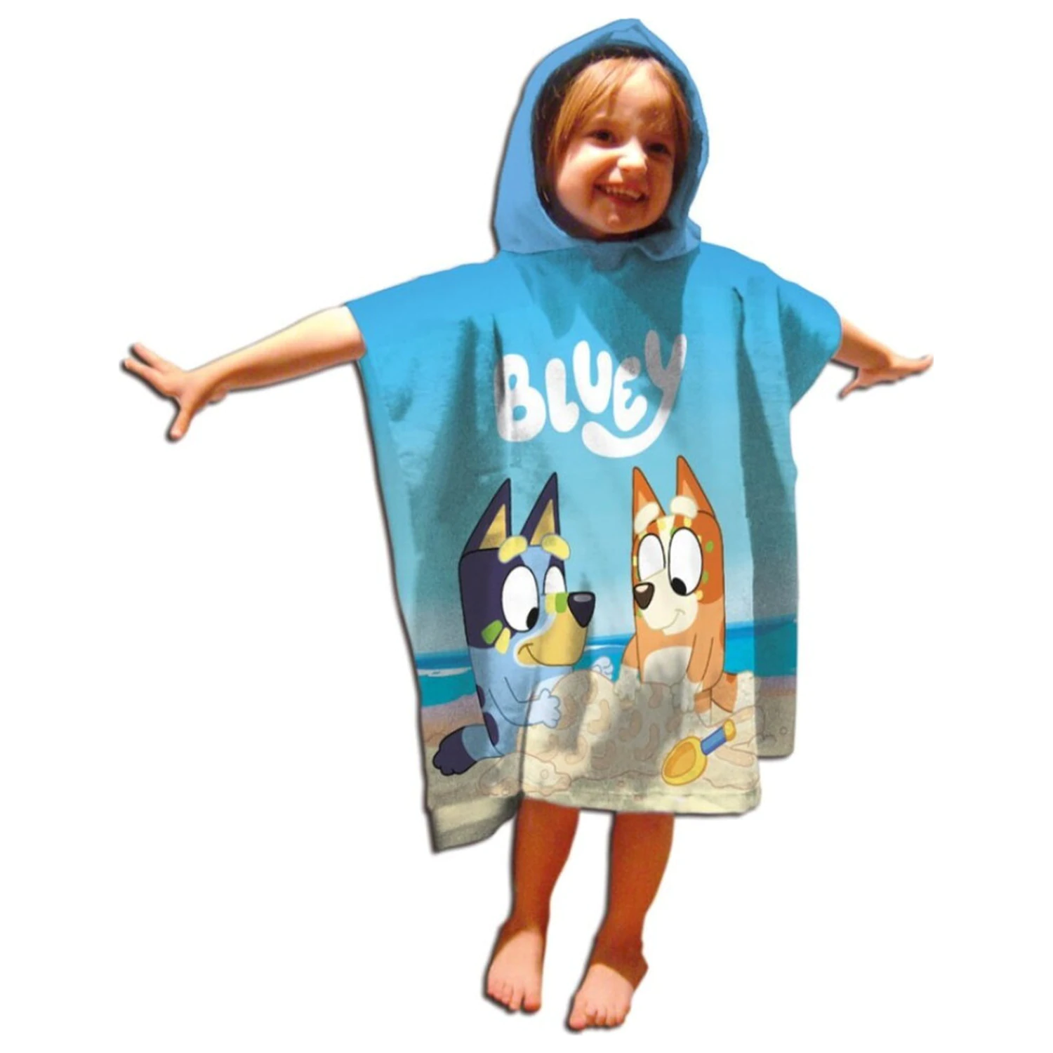 Bluey Sandcastle plážový uterák pončo 55x110 cm produktová fotografia