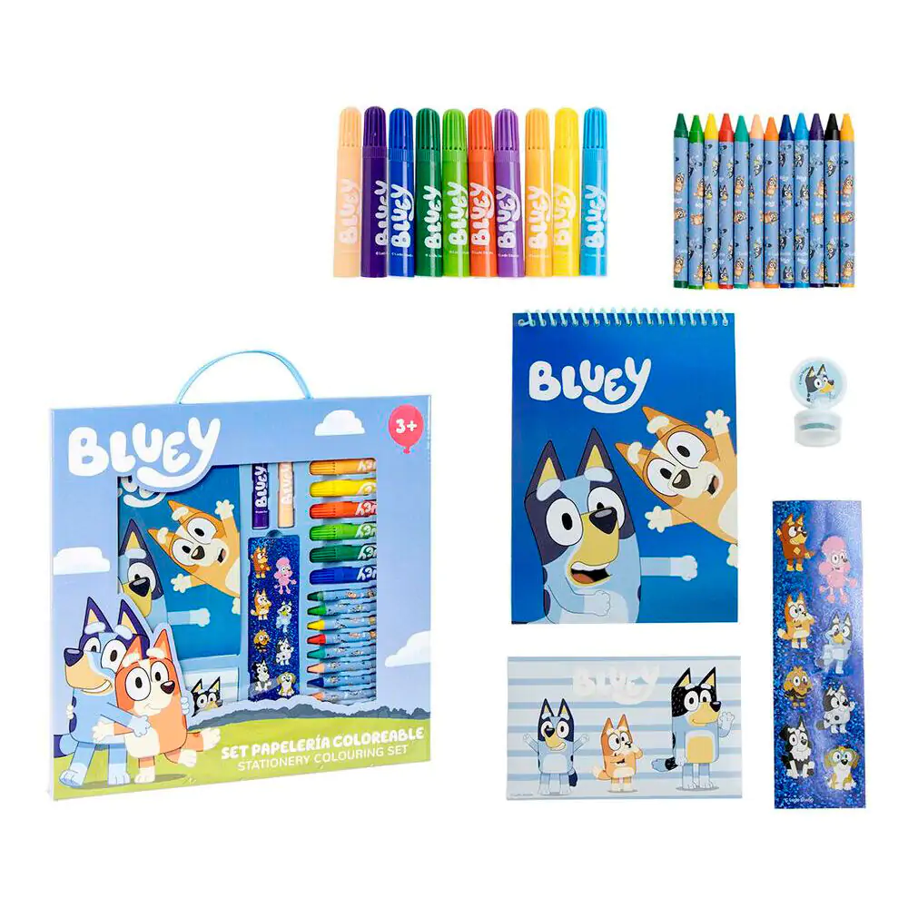 Bluey omaľovánková papiernická súprava produktová fotografia