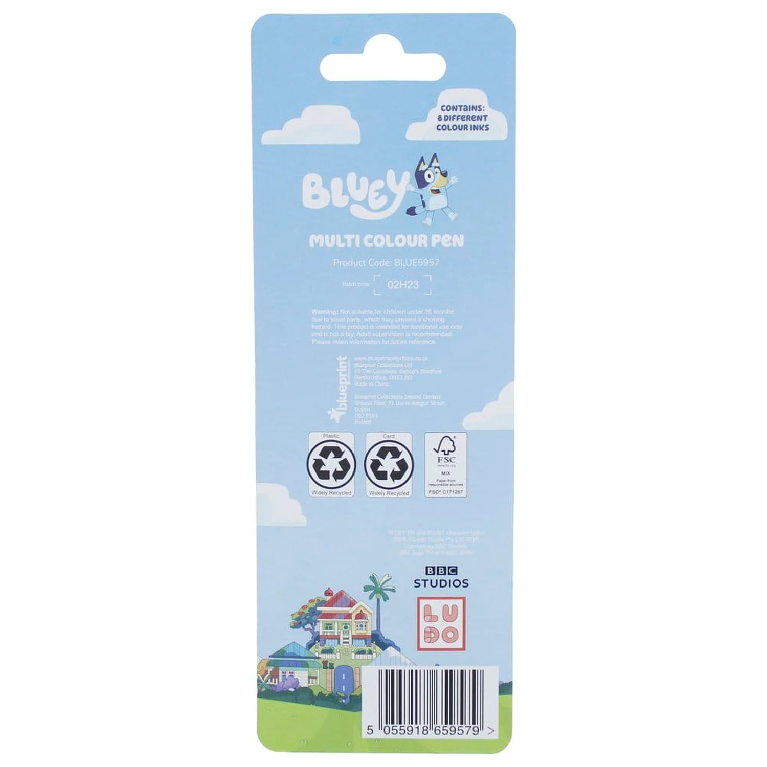 Bluey Viacfarebné pero produktová fotografia