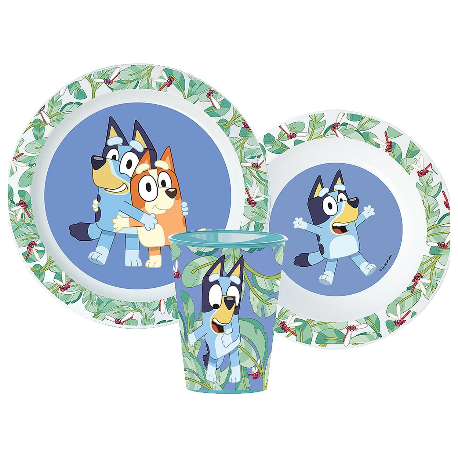 Bluey Tropical jedálenský set, micro plastic set, s 260 ml pohárom produktová fotografia