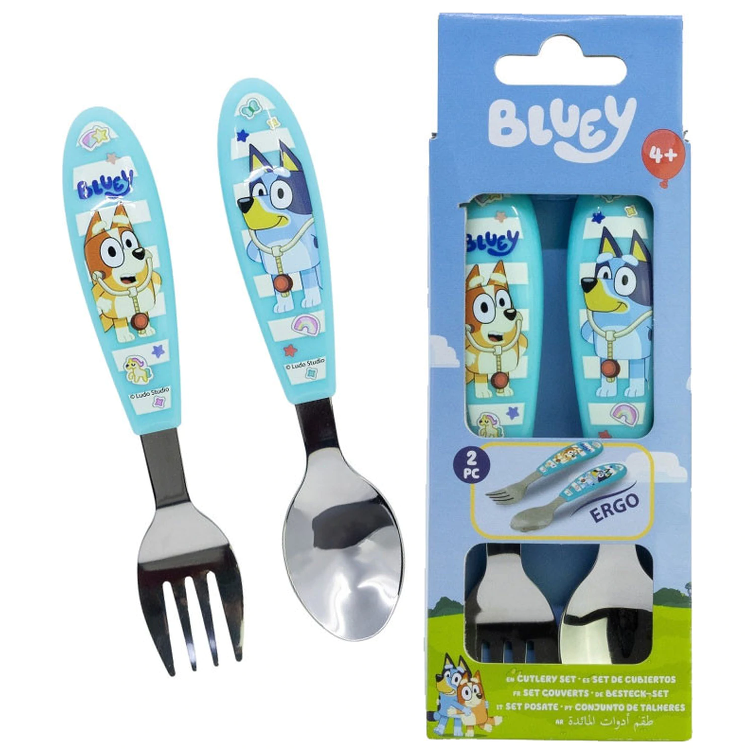 Bluey Yummy Kovová ergonomická súprava príborov - 2 kusy produktová fotografia