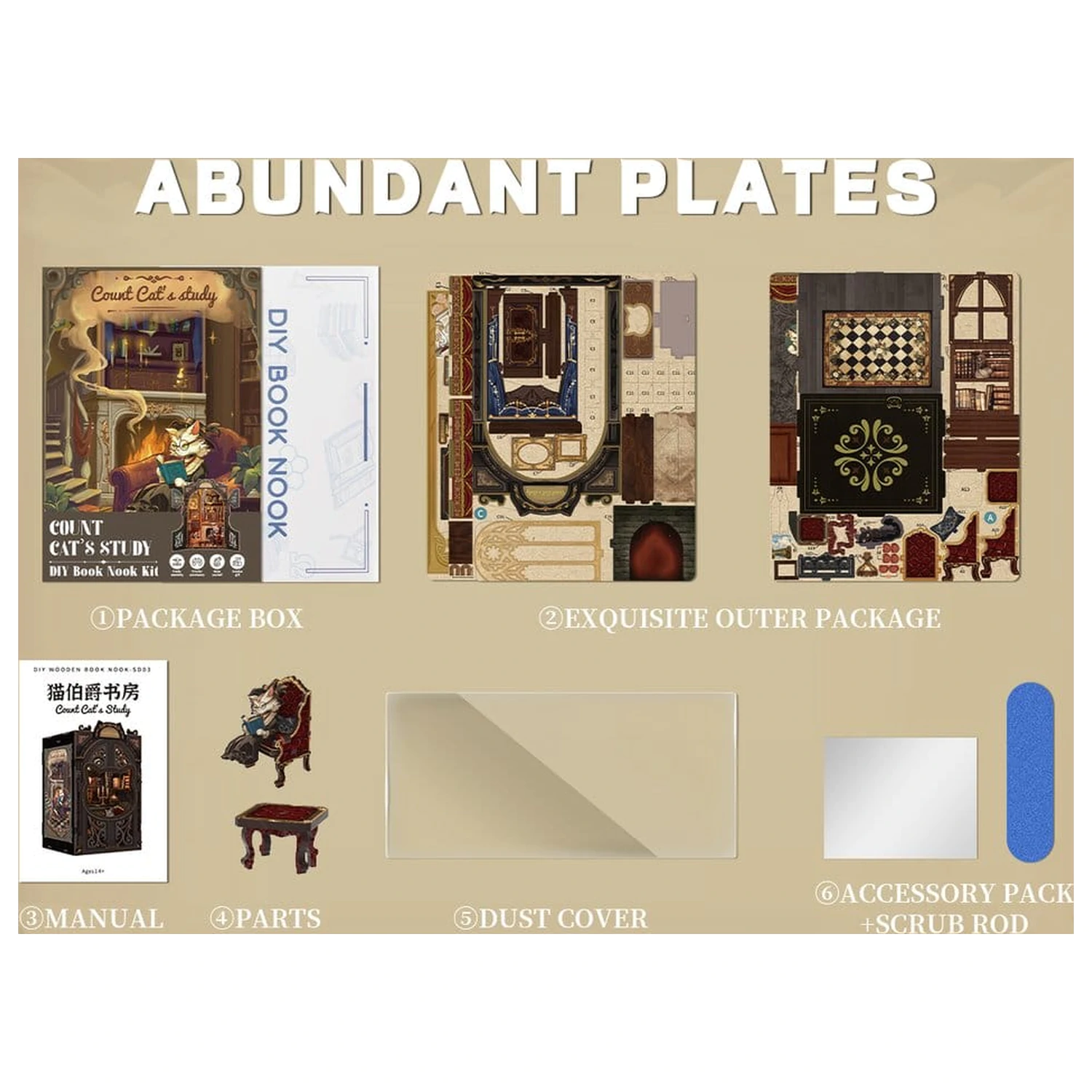 Book Nook gróf Cat´s Study 17 x 12 cm produktová fotografia