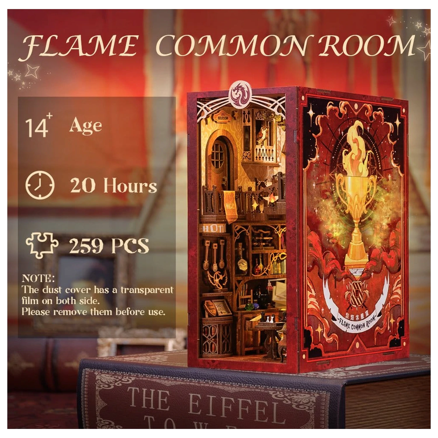 Book Nook Flame Common Room 23 x 11 cm produktová fotografia