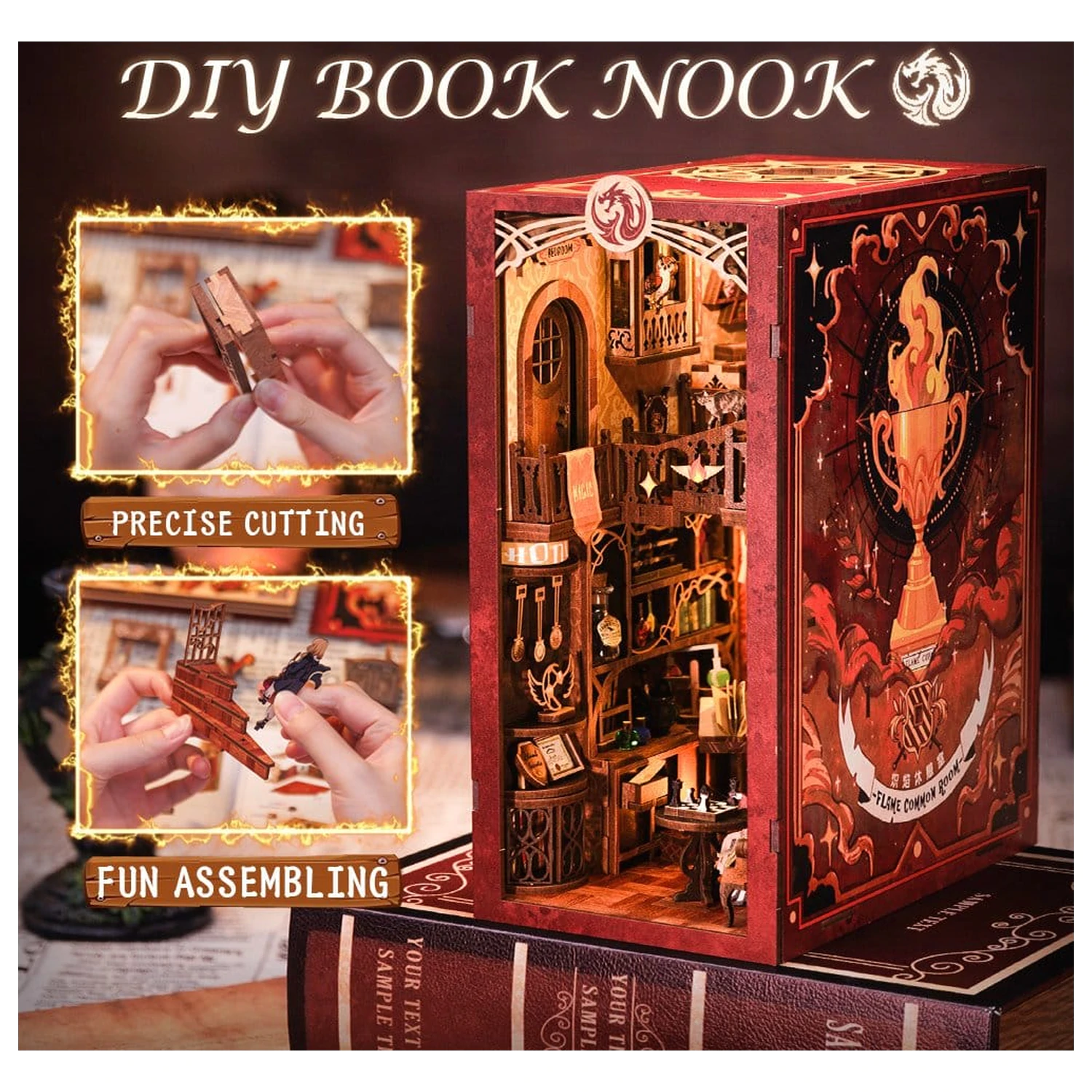 Book Nook Flame Common Room 23 x 11 cm produktová fotografia