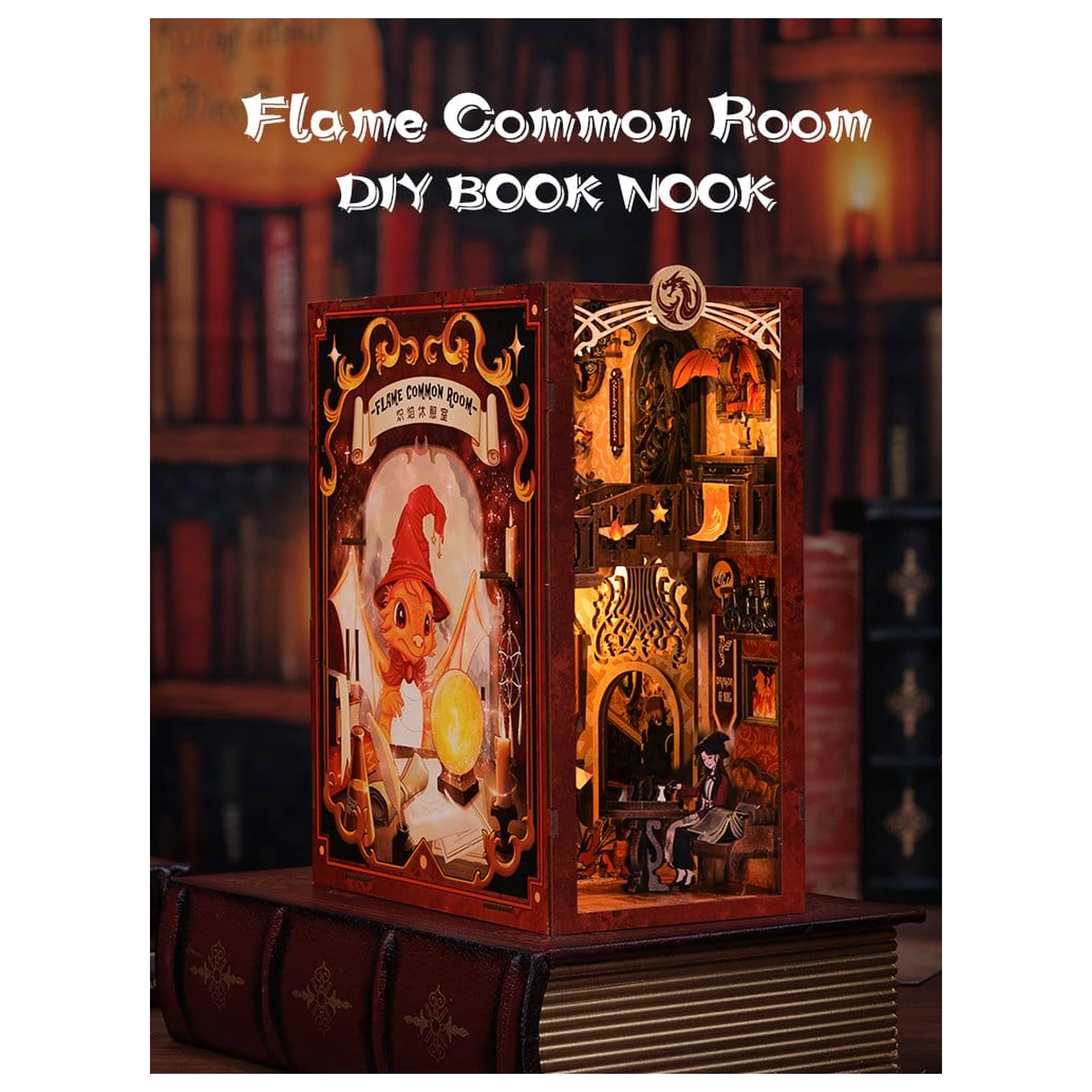 Book Nook Flame Common Room 23 x 11 cm produktová fotografia