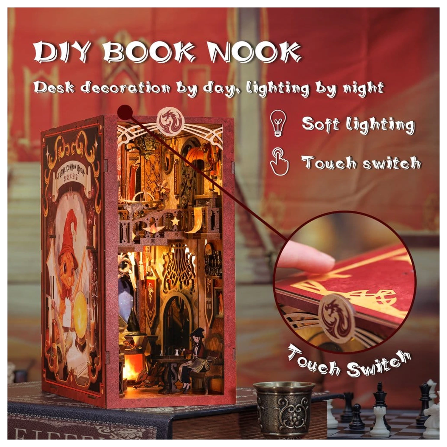 Book Nook Flame Common Room 23 x 11 cm produktová fotografia