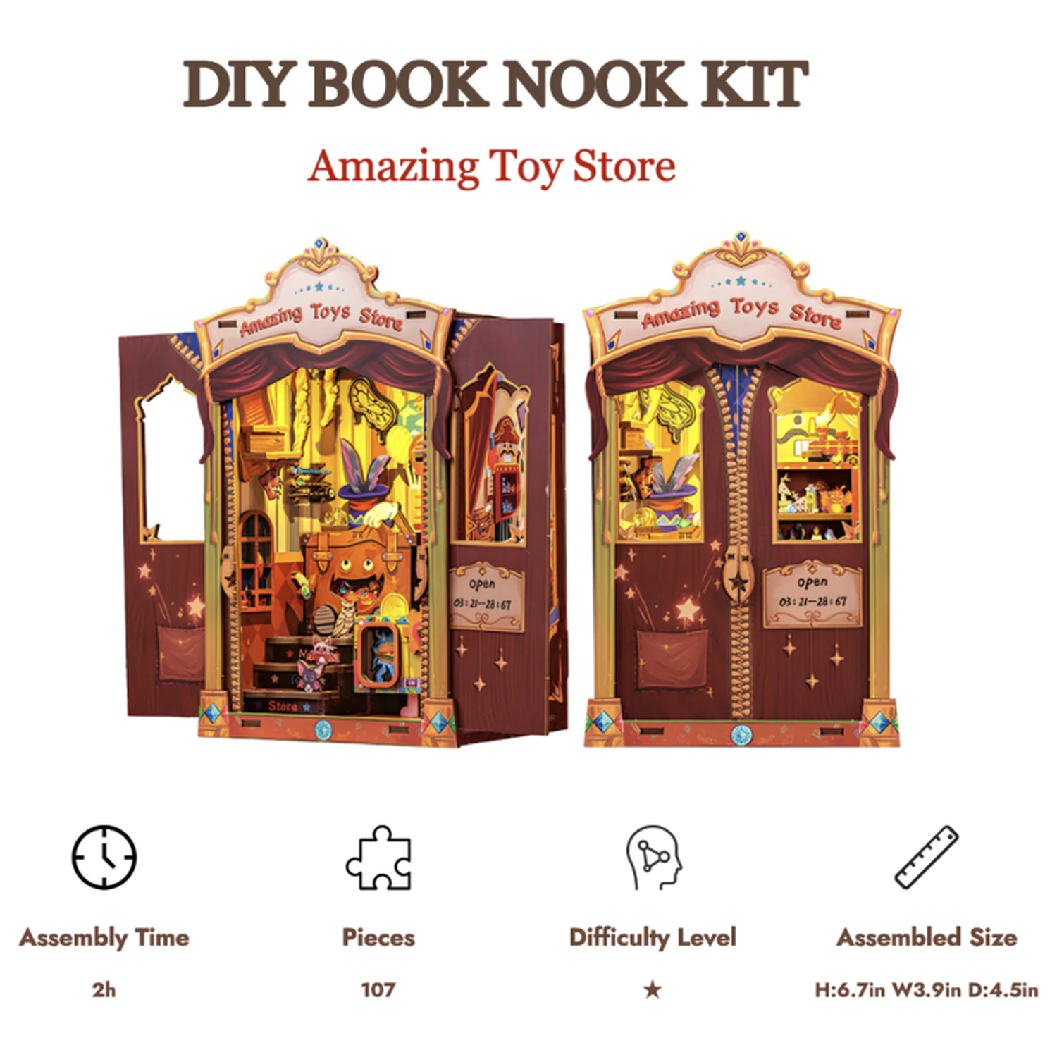 Book Nook Kit DIY Amazing Toy Store 107 kusov + LED svetlo produktová fotografia